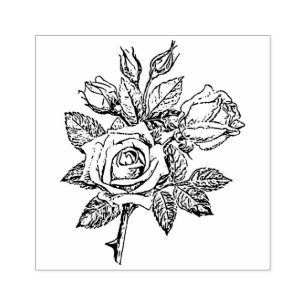 Tampons Encreurs Timbre Rose vintage