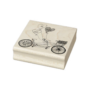Tampons Encreurs Timbre tandem de vélo d'amour