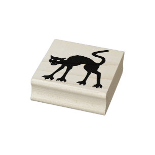 Tampons Encreurs Timbres d'art en bois d'Halloween/Chat noir