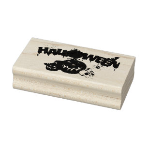 Tampons Encreurs Timbres d'art en bois d'Halloween/Citrouille
