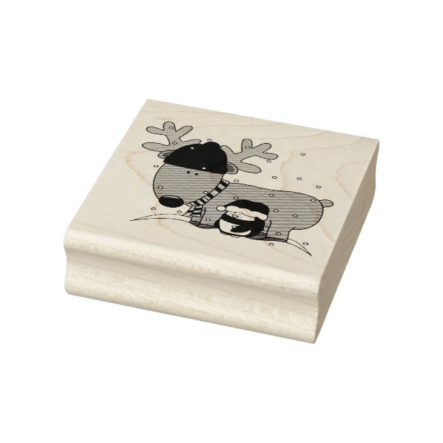 Tampons Encreurs Timbres en bois/Rudolph et Penguin (Tampon)
