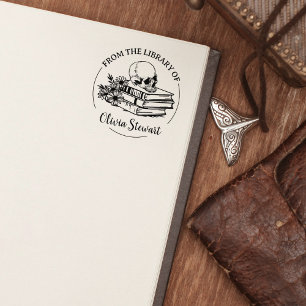 Tampons Encreurs Timbres pour livre Simple Script crâne fleur