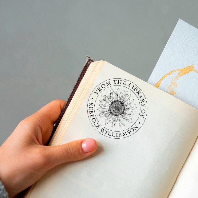 Tampons Encreurs Tournesol de la bibliothèque du livre de nom perso (Créateur téléchargé)