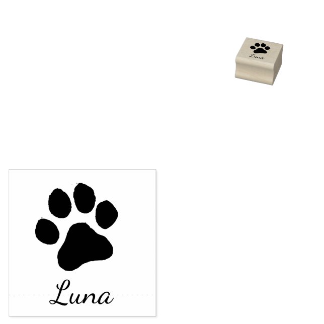 Tampons Encreurs Trendy Personalized Dog Pet Paw Print Cute        (Tamponné)