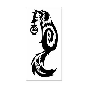 Tampons Encreurs Tribal de Fox Kitsune avec la lanterne d'esprit