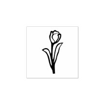 Tulip Folk Art Flower Floral Lino-cut Look