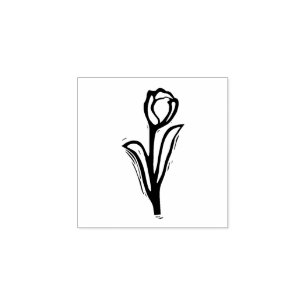 Tampons Encreurs Tulipe Rustique Folk Art Fleur Floral Lino coupe L