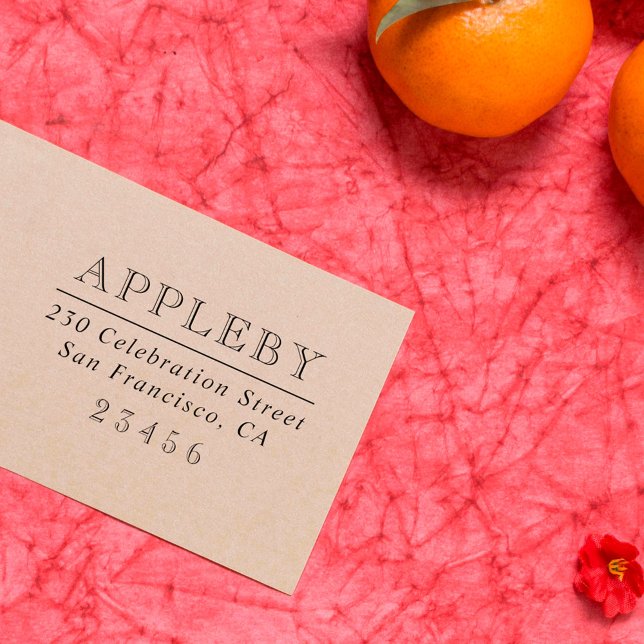 Tampons Encreurs Typographie classique | Nom de famille et adresse  (Créateur téléchargé)