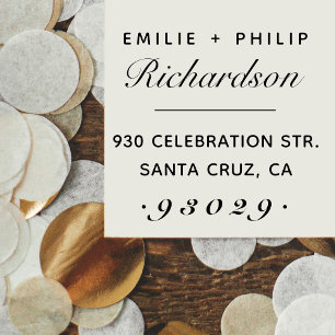 Tampons Encreurs Typographie mariage Nom de script Adresse de retou