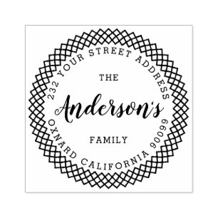 Tampons Encreurs Typographie moderne - Nom de famille personnalisé