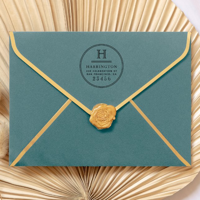 Tampons Encreurs Typographie Monogramme classique Adresse de retour (Créateur téléchargé)