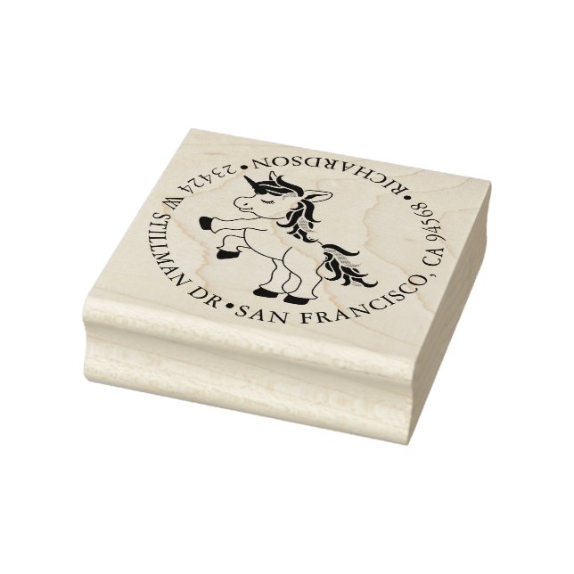 Tampons Encreurs Unicorne avec adresse (Tampon)