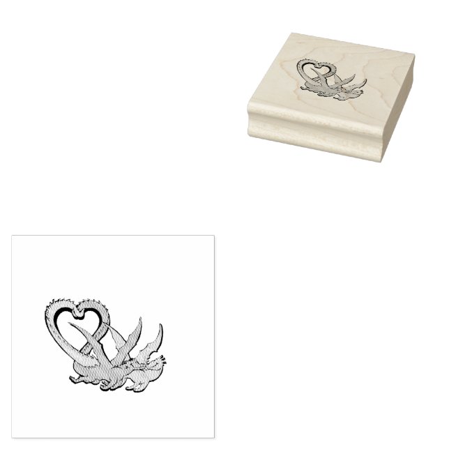 Tampons Encreurs Valentine Bois Timbre Dragons Amateurs Tail of Hea (Tamponné)