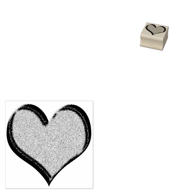 Tampons Encreurs Valentines Speckées Forme de coeur de jour (Tamponné)