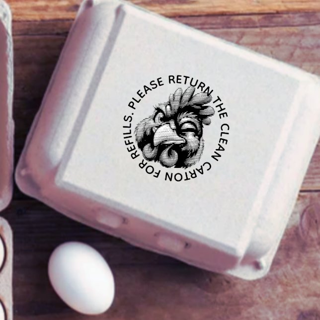 Tampons Encreurs Veuillez retourner un timbre d'oeuf en carton avec (Créateur téléchargé)