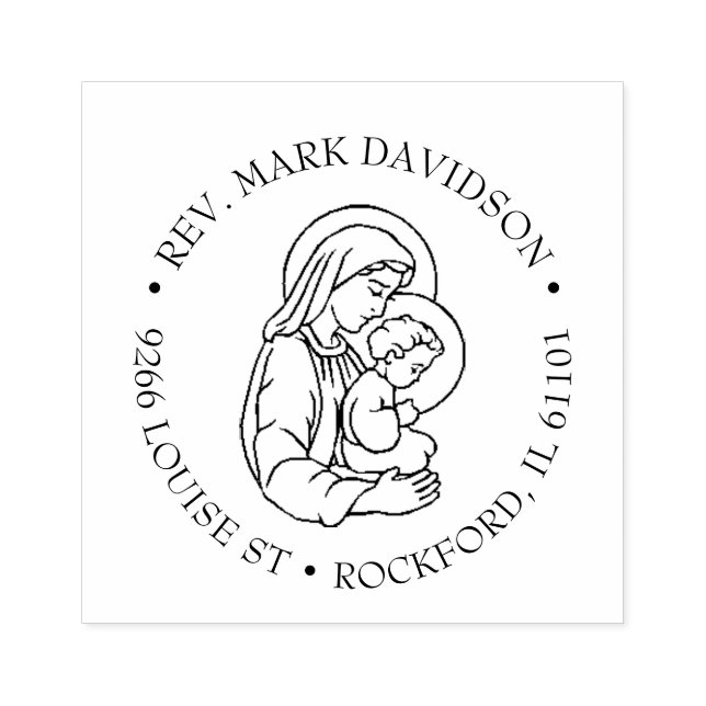 Tampons Encreurs Vierge catholique Marie BébéJésus Religieux (Impression)