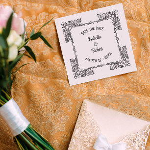Tampons Encreurs Vintage Floral Enregistrer le Mariage de date