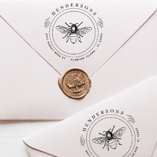 Tampons Encreurs Vintage Miel Bee Botanique Adresse de retour