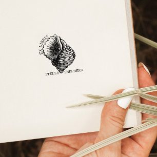 Tampons Encreurs Vintage Sea Conch Book Ex Libris
