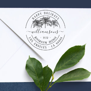 Tampons Encreurs Vintage Tropical Christmas Retourner l'adresse