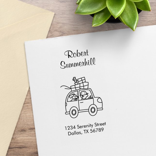 Tampons Encreurs Voiture de conduite avec Boxes Adresse (Créateur téléchargé)