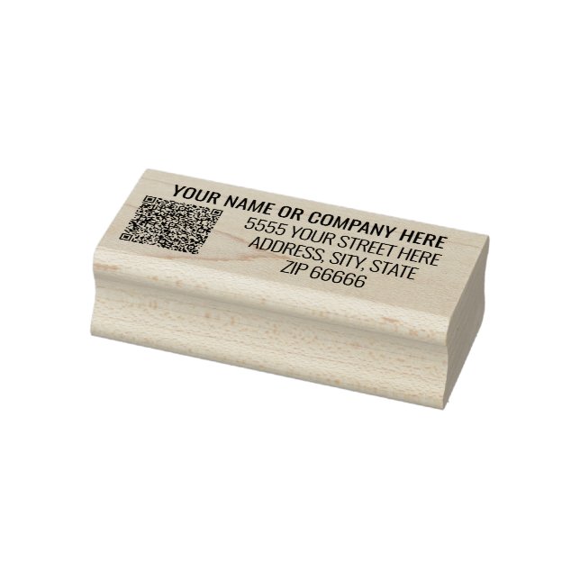 Tampons Encreurs Votre code QR Info Nom Adresse Timbre moderne (Tampon)