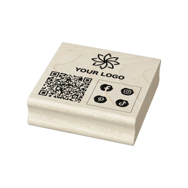 Tampons Encreurs Votre logo QR Code personnalisé Timbre en caoutcho (Tampon)