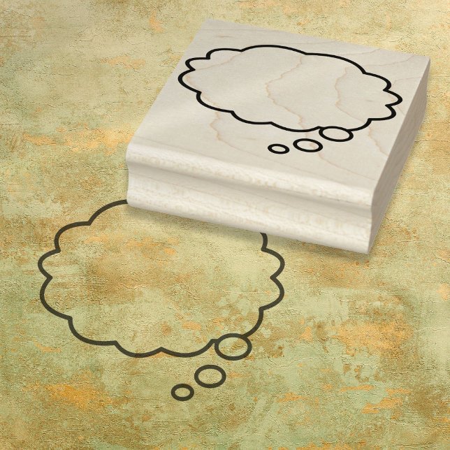 Tampons Encreurs Votre message Pensez Bubble amusant Retro Comic Bo (Your Message Think Bubble Fun Retro Comic Book Rubber Stamp)