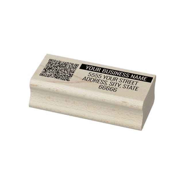 Tampons Encreurs Votre nom Adresse Code QR Timbre d'entreprise mode (Tampon)