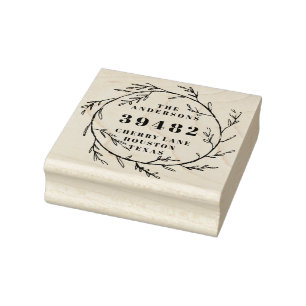 Tampons Encreurs Votre Nom De Famille Retourner Adresse Wreath Rubb