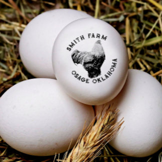 Tampons Encreurs Votre nom de ferme avec le timbre d'oeuf de poule