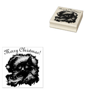 Tampons Encreurs Whimsical Black Cat Père Noël Casquette de Noël sa