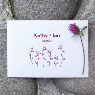 Tampons Encreurs Wild Flowers with Branches and Leaves Design