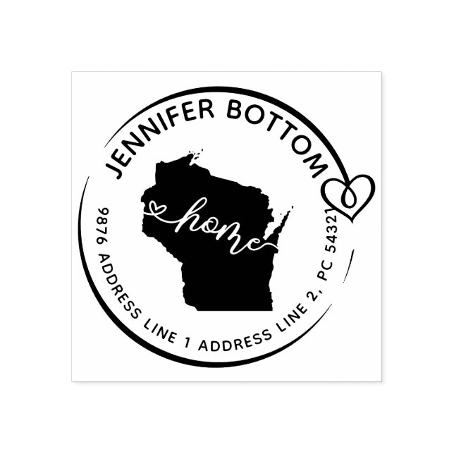 Tampons Encreurs Wisconsin Déplacement de l'adresse de retour (Impression)