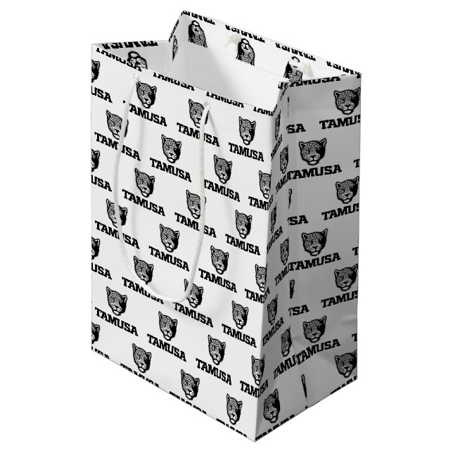 TAMUSA Jaguars Mittlere Geschenktüte (Vorderseite Schrägansicht)