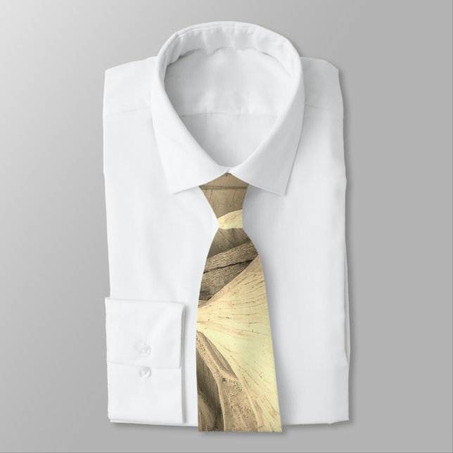 Tan abstrakte Blätter Krawatte (Gebunden)