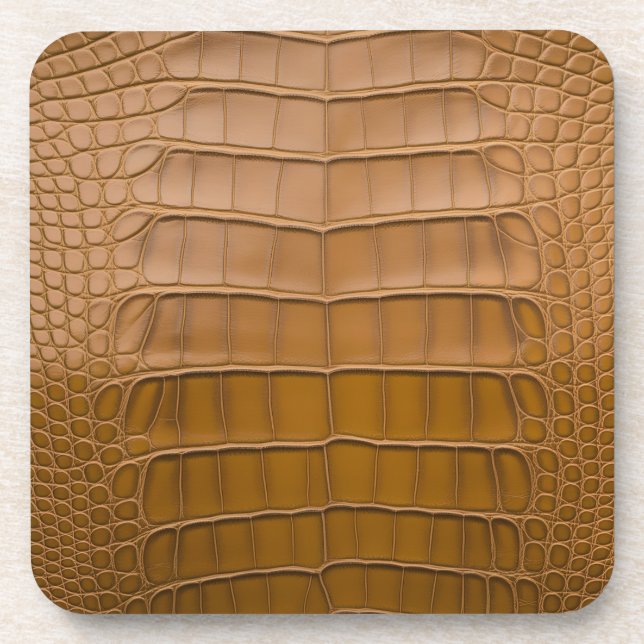 Tan Alligator Pattern-Wohngestaltung Getränkeuntersetzer (Vorderseite)