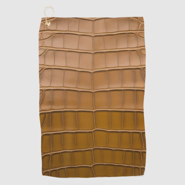 Tan Alligator Pattern-Wohngestaltung Golfhandtuch (Vorderseite)
