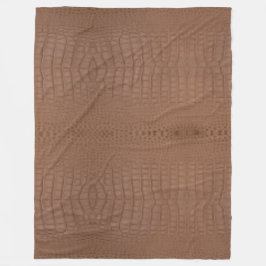 Tan Alligator Textur Print Fleecedecke