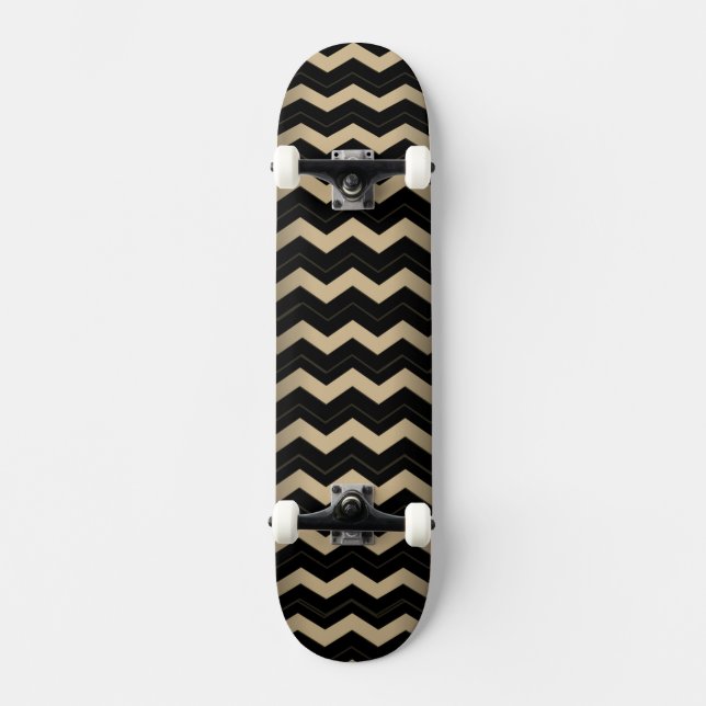 Tan and Black Zigzag  Skateboard (Vorderseite)