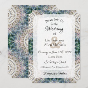 Tan and Blue Mandala Wedding Einladungen