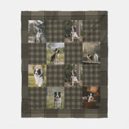 Tan and Brown Plaid 8 Photo Collage Fleecedecke