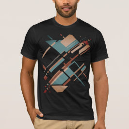 Tan Aquamarine Rost Slanted MCM Look Geometrie Abs T-Shirt