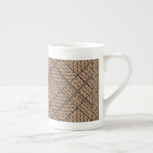 TAN ARGYLE STRICKMUSTER Bone China Tasse