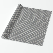 TAN auf grauem Kamm-Muschel-Geschenk-Packpapier
