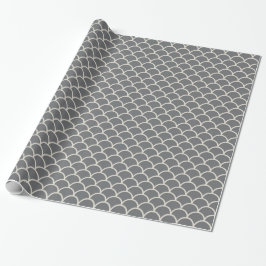 TAN auf grauem Kamm-Muschel-Geschenk-Packpapier Geschenkpapier