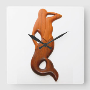 tan Ausblickmeerjungfrau Quadratische Wanduhr