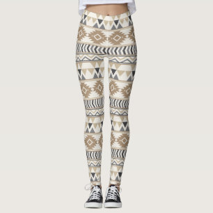 Tan Aztec Frauen Leggings