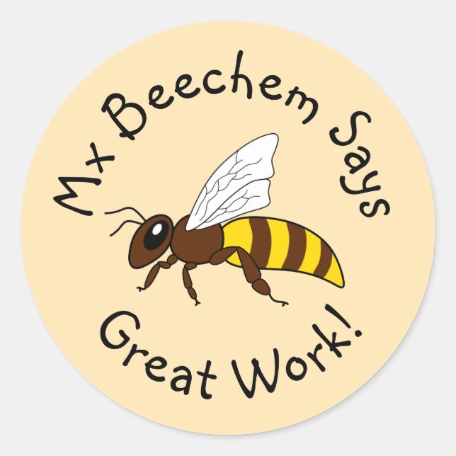 Tan Bee Great Work Stickers (Vorderseite)