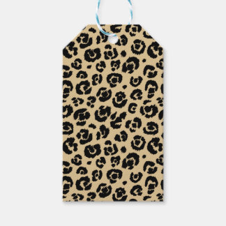 Tan Beige Black Leopard Print Geschenkanhänger